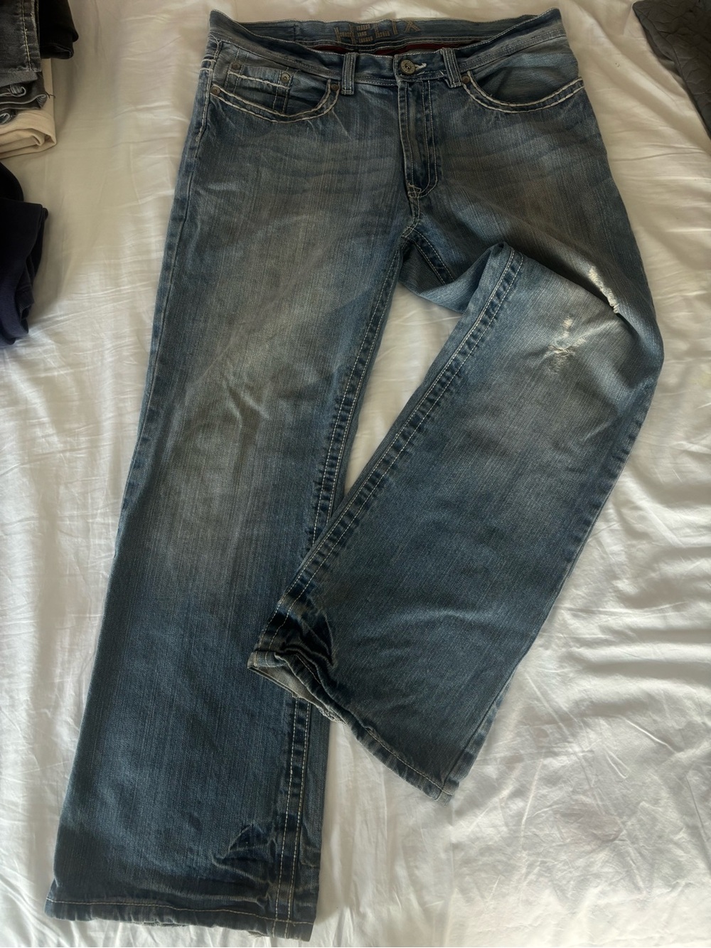 Helix Men's Bootcut Blue Washed Denim Jeans
